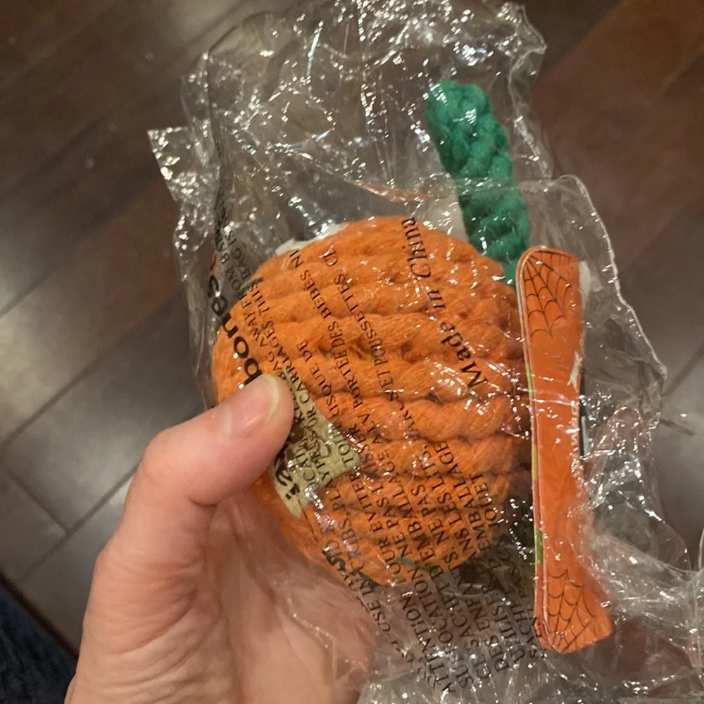 NWT Good Karma Rope Toys Pumpkin Halloween Jack O Lantern by Jax and Bones